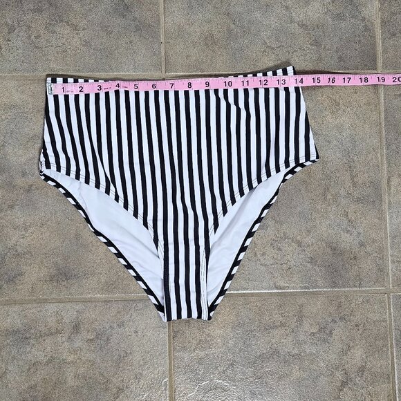 Cupshe striped High Rise Bikini Bottoms Size L - Picture 4 of 6